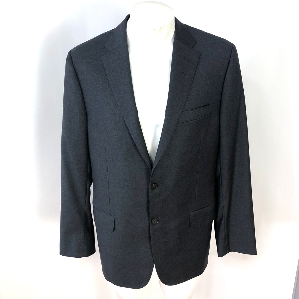 Hickey Freeman Ing. Loro Piana 40 100% Wool Button Blazer Sport Coat Jacket Gray